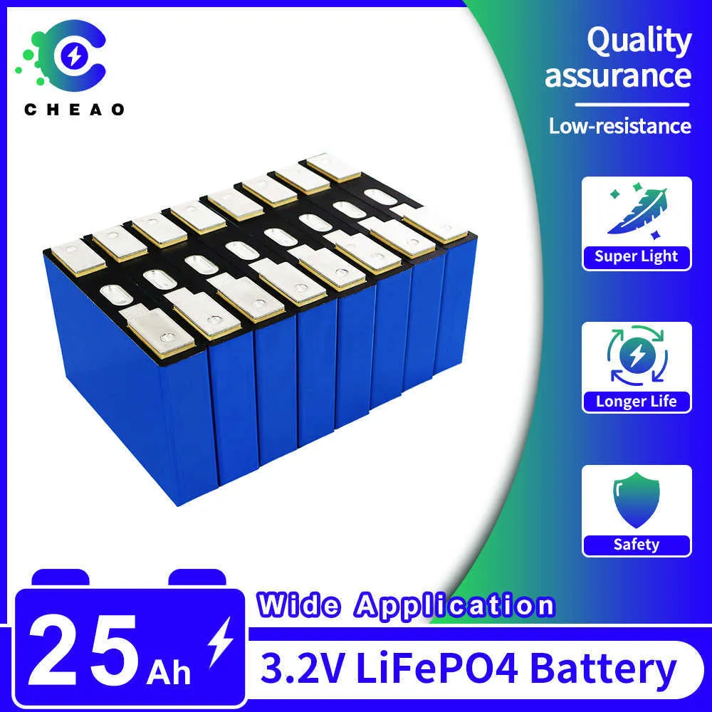 4/8/16/32pcs 3.2V Lifepo4 Batteria 25Ah FAI DA TE Cellulare Ricaricabile Lifepo4 Set di Batteria per Barca sistema solare Golf Cart EU US TAX FREE