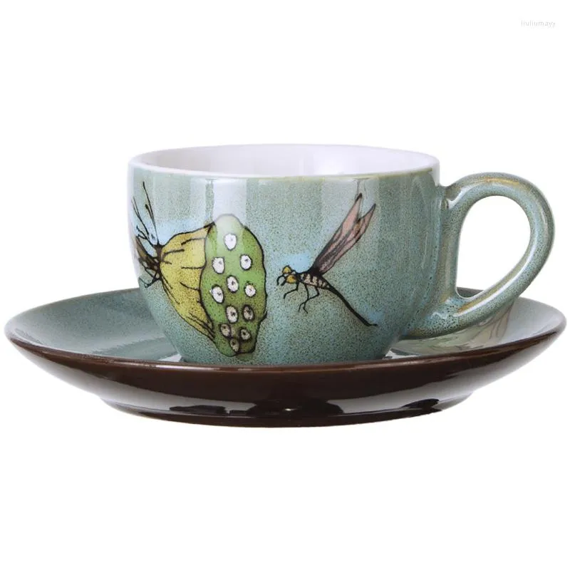Koppar tefat japansk keramik kaffekopp handgjorda tekoppar set kreativ keramisk avancerad porslin tasse eftermiddag te ee50bd