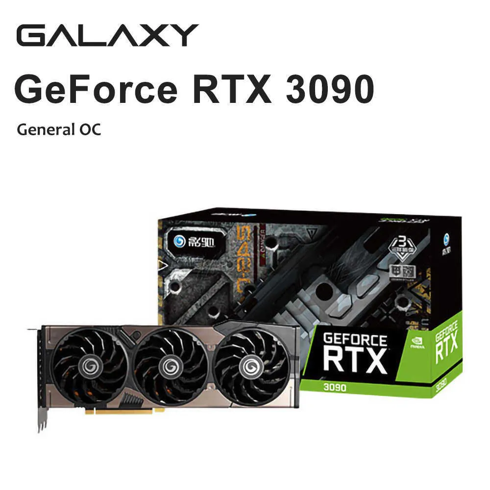 Galaxy Nytt grafikkort RTX 3090 TI GDDR6X 24GB NVIDIA 384BIT 8NM VIEDO CARD PLACA DE GRAFICS CARD GPU Tillbeh￶r