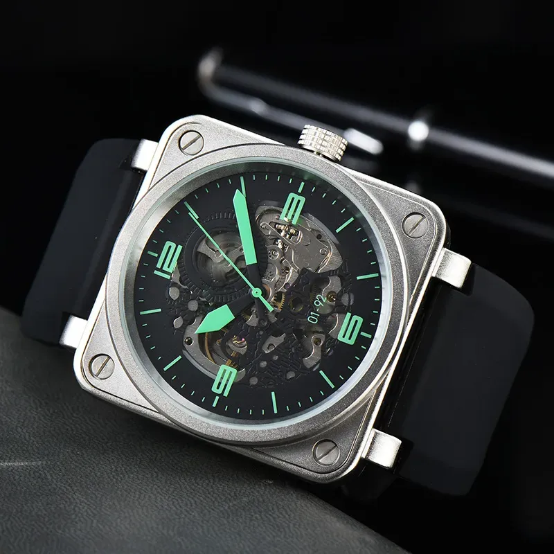 2023 nuevos relojes de pulsera para hombres reloj mecánico automático con campana cuero marrón negro caucho ross relojes de pulsera reloj de regalo h2244c