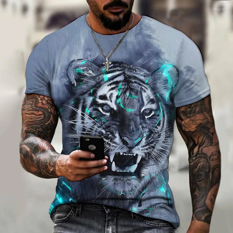 T-shirts pour hommes Fourniture directe d'usine T-shirt d'impression numérique 3DAmazon Animal de chien transfrontalier à manches courtes à personnaliser