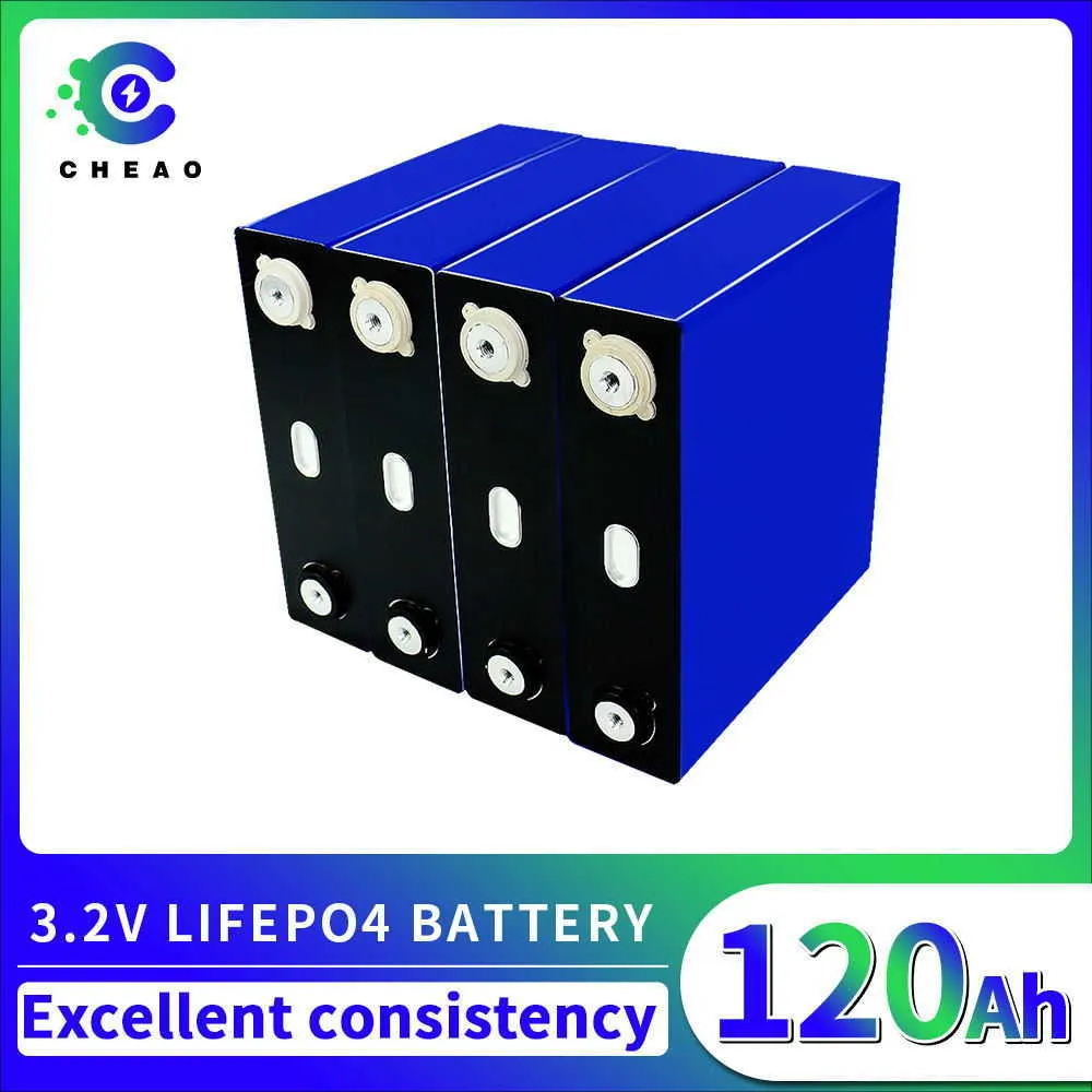 4/8/16/32PCS 3.2V Lifepo4 Battery 120Ah Grade A DIY Rechargable Battery Pack Lifepo4 Cell for Solar System Yacht EU US TAX FREE