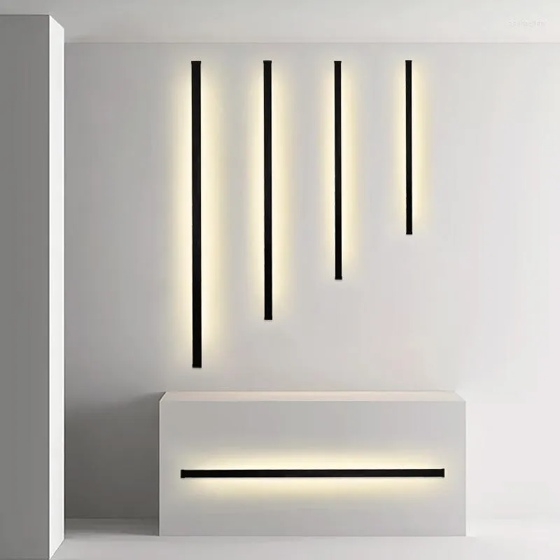 Wall Lamps Modern Minimalist LED Long Strip Lamp Bedroom Bedside Living Room Sconce Stair Corner Mirror Front Light