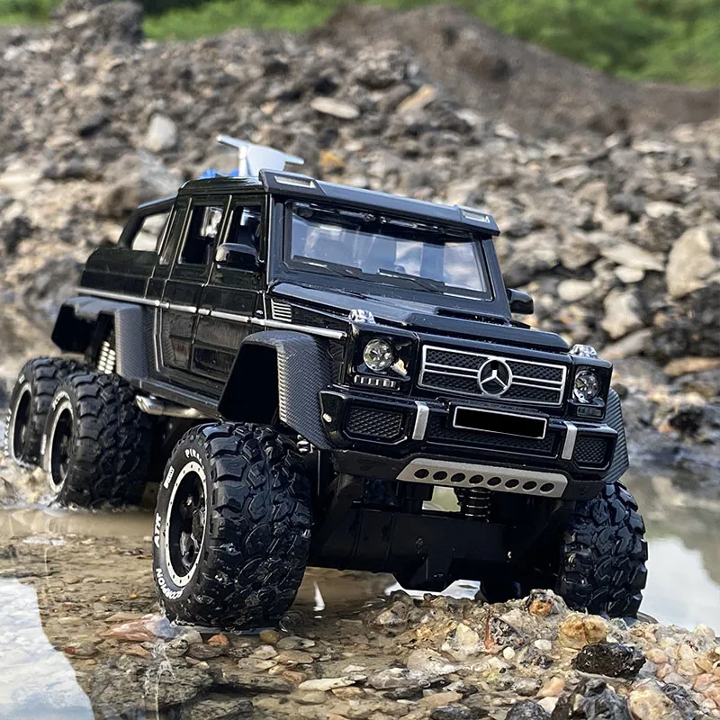 Diecast Model 1 28 G63 G65 6 6 Big Tire сплав сплав Toy Metal Metal Off Road Memoulation High Simulation подарок 230105