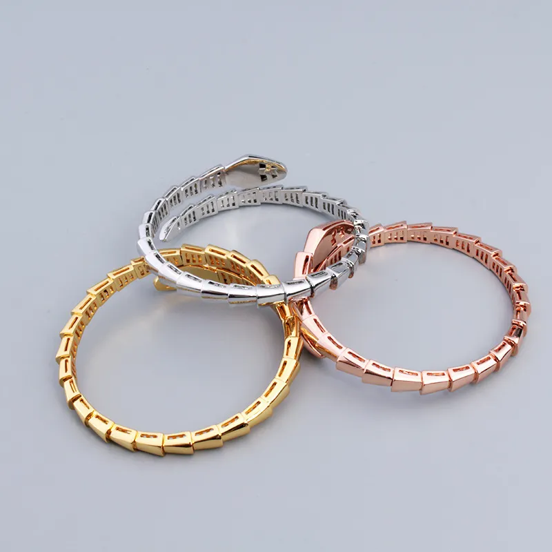 Cuff Open cuff bracelets Snake Bones bracelet Luxury Jewelry brand For Women copper Titanium Steel Alloy GoldPlated Process Fashion Ac