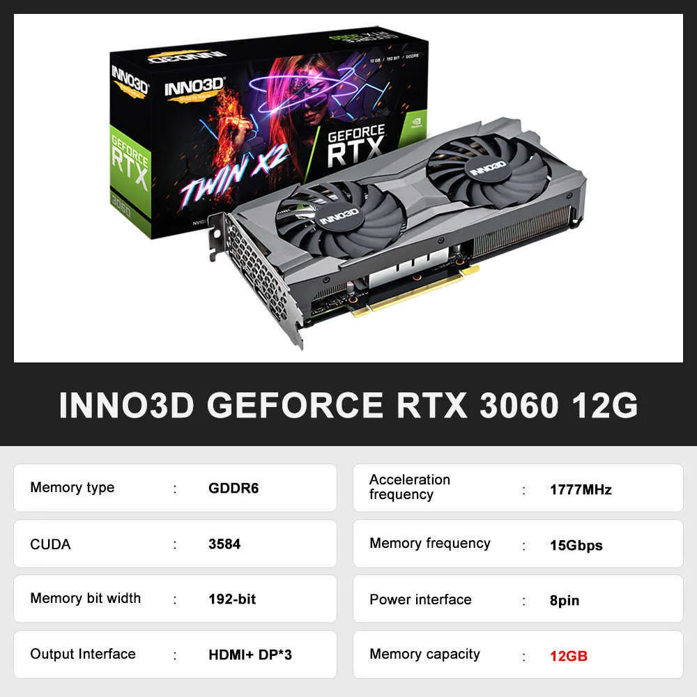INNO3D GEFORCE RTX™ 3060 TI TWIN X2 OC | INNO3D - GRAPHICS CARDS