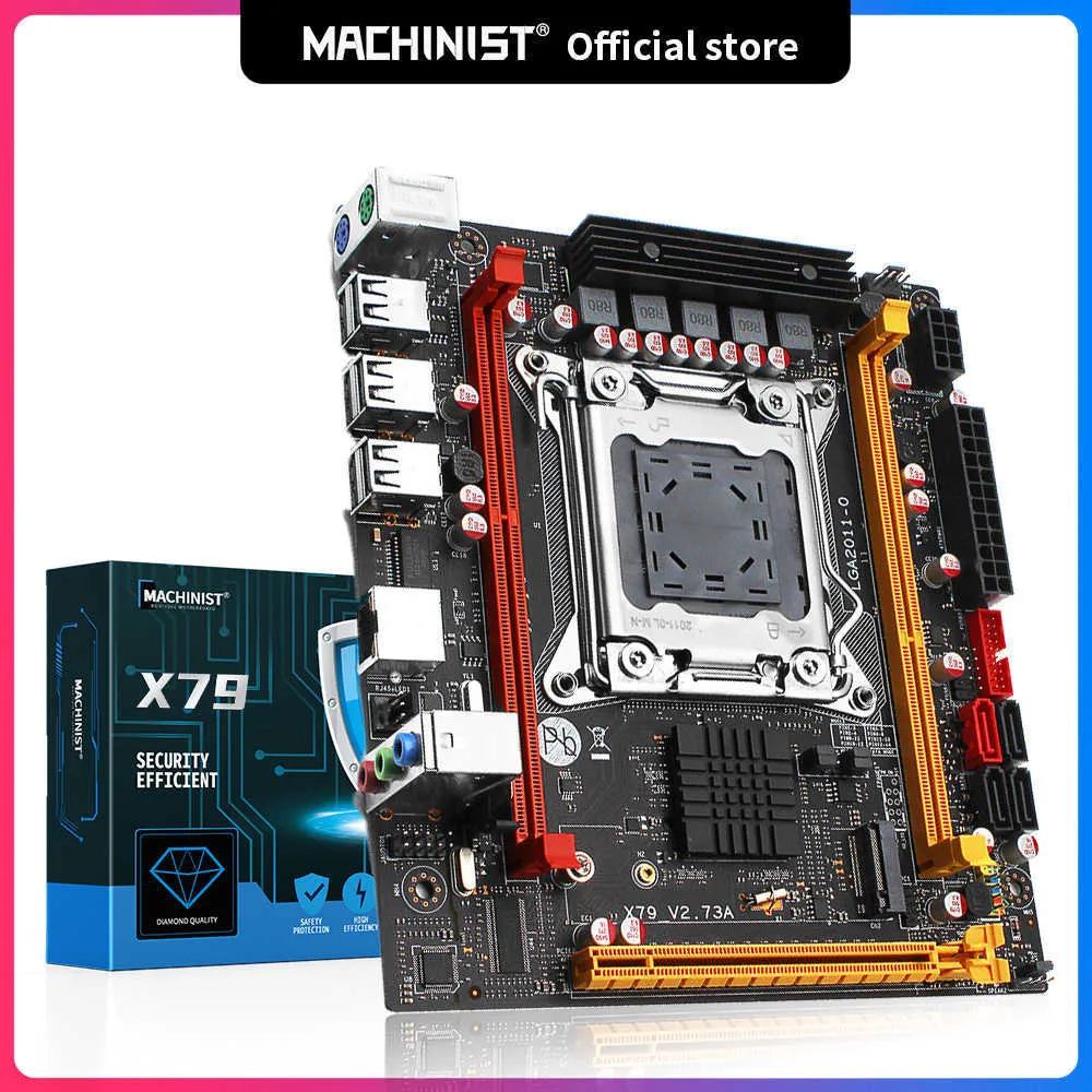 Machinist X79 V2.73 X79 LGA 2011 carte mère prend en charge le processeur Intel xeon E5 V1 V2 DDR3 ECC REG mémoire RAM non-ecc MINI-ITX