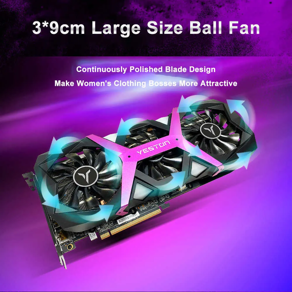 YESTON RX6650XT-8G Gaming rtx graphics card - 8GB Memory, 128Bit  