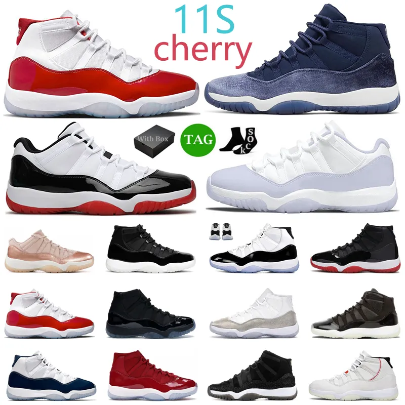 Z Box Retro 11 buty do koszykówki mężczyźni kobiety 11s Cherry Cool Grey Hoded Concord Cap and Store Space Jam 25. rocznica trenerów sportowych trampki Rozmiar 36-47