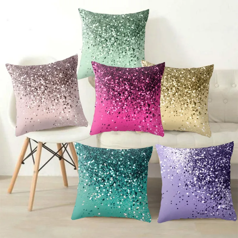 Pill Case Multi Glitter Effect Rzuć Shinny Agat Cushion Covers for Home Sofa krzesło dekoracyjne 230104