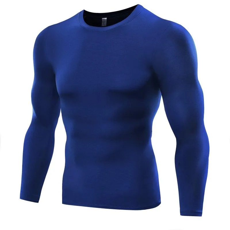 Running Jerseys långärmad kompressionsskjorta män snabb torr gym t fitness sport manlig träning traning tights för