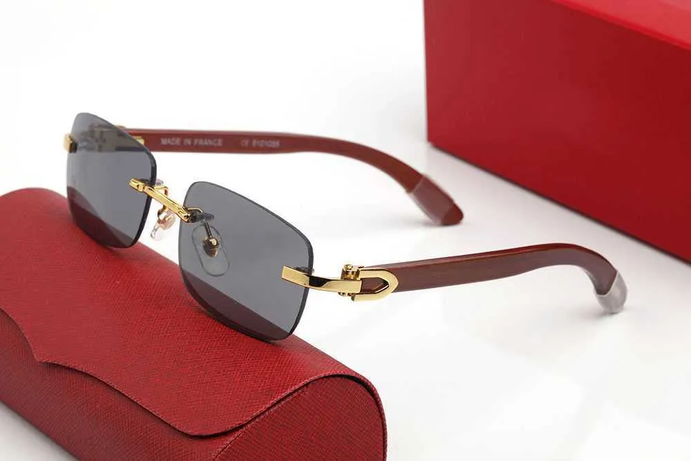 Luksusowe okulary przeciwsłoneczne Designerskie kobiety męskie okulary Buffalo Róg prostokąt bezmalesny czarny okład okulary przeciwsłoneczne drewniane ramki drewniane damskie jazda