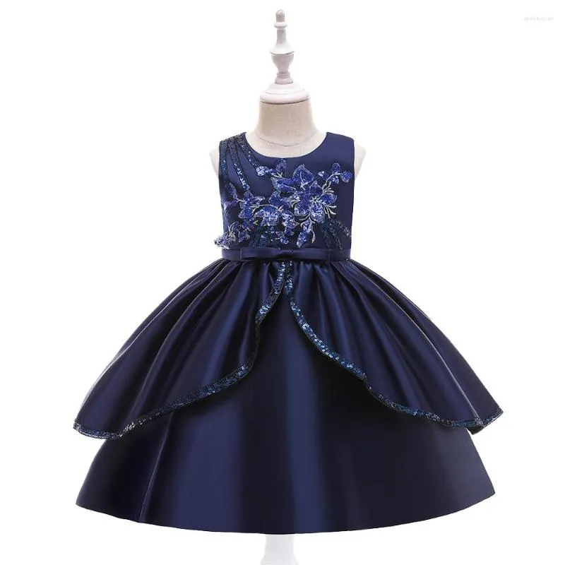 Fille robes filles bal fête d'anniversaire princesse robe jupe forgé tissu paillettes montrer Tutu hôte