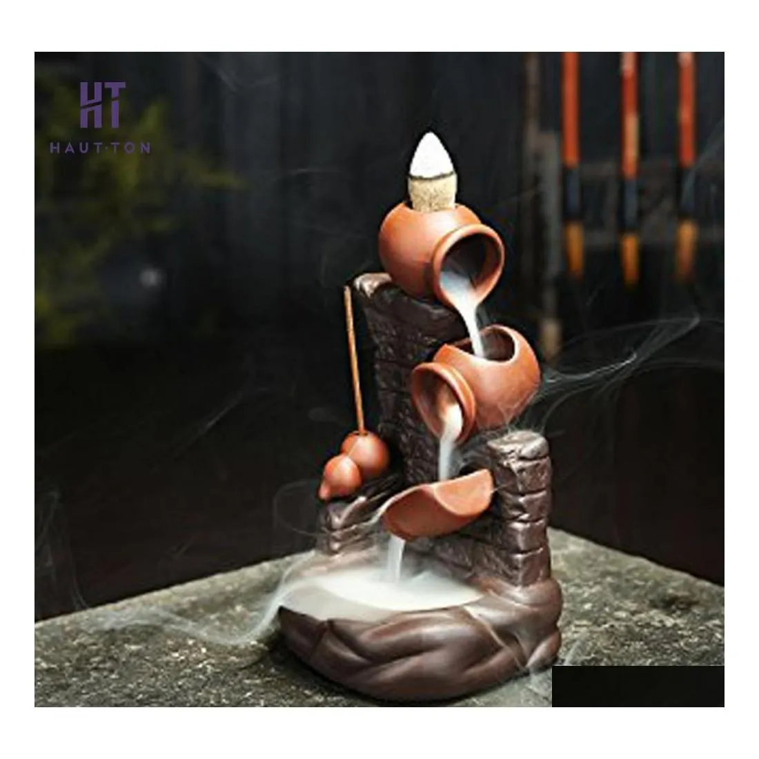 Sachet -tassen Purple Sand Smoke Backstroom Wierookpot door Wall Censer Stick Holder Creative Home Decoration G Drop Delivery Garde Dhqou