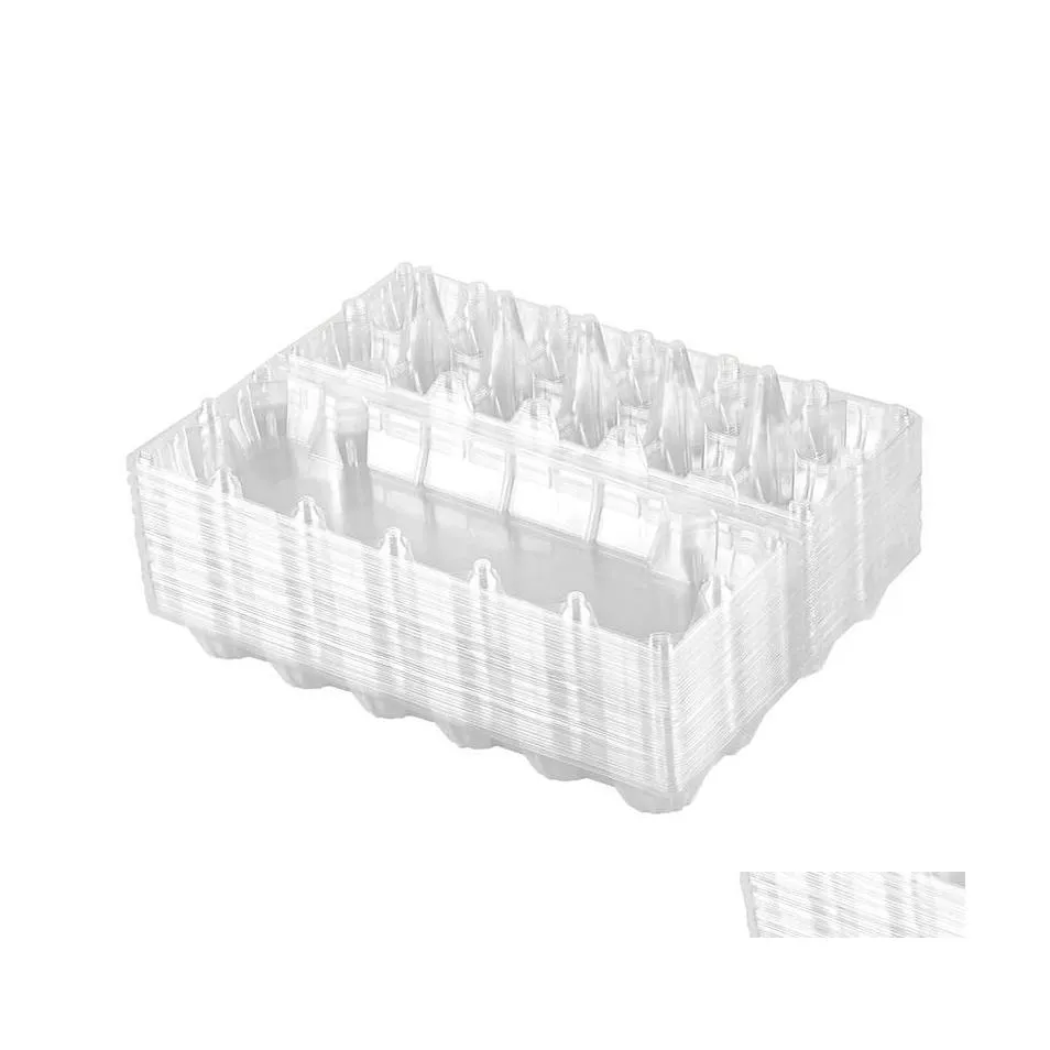 F￶rvaringsflaskor burkar 24 st plastiska ￤ggkartonger BK Clear Chicken Tray Holder For Family Pasture Farm Business Market 12 N￤ten Drop DHJFM