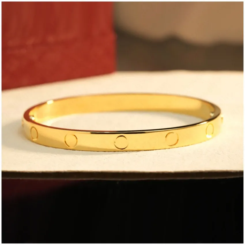Pulseira de diamante para mulheres pulseiras de ouro masculinas com chave de fenda 316L banhado a aço inoxidável pulseira de parafuso de luxo amante atacado joias presente de aniversário