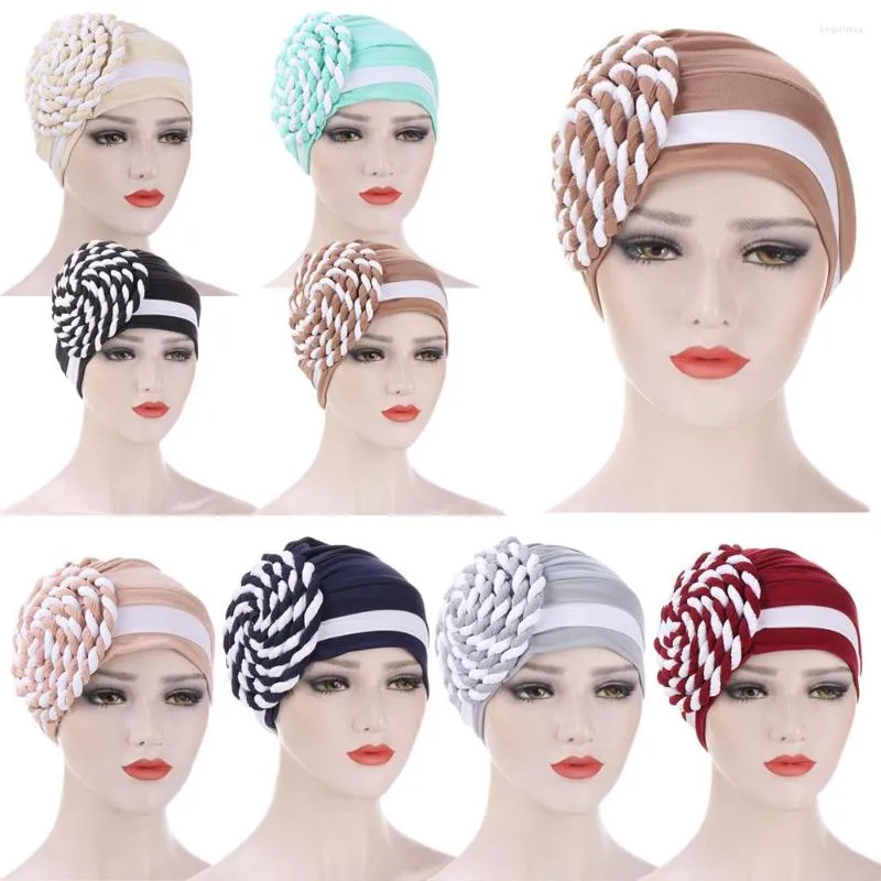 Etnisk kläder Braid Chemo Cap Islamic Milk Silk Prayer Hats Wrap Hijab Caps Women Muslim Hijabs Turban Bonnet