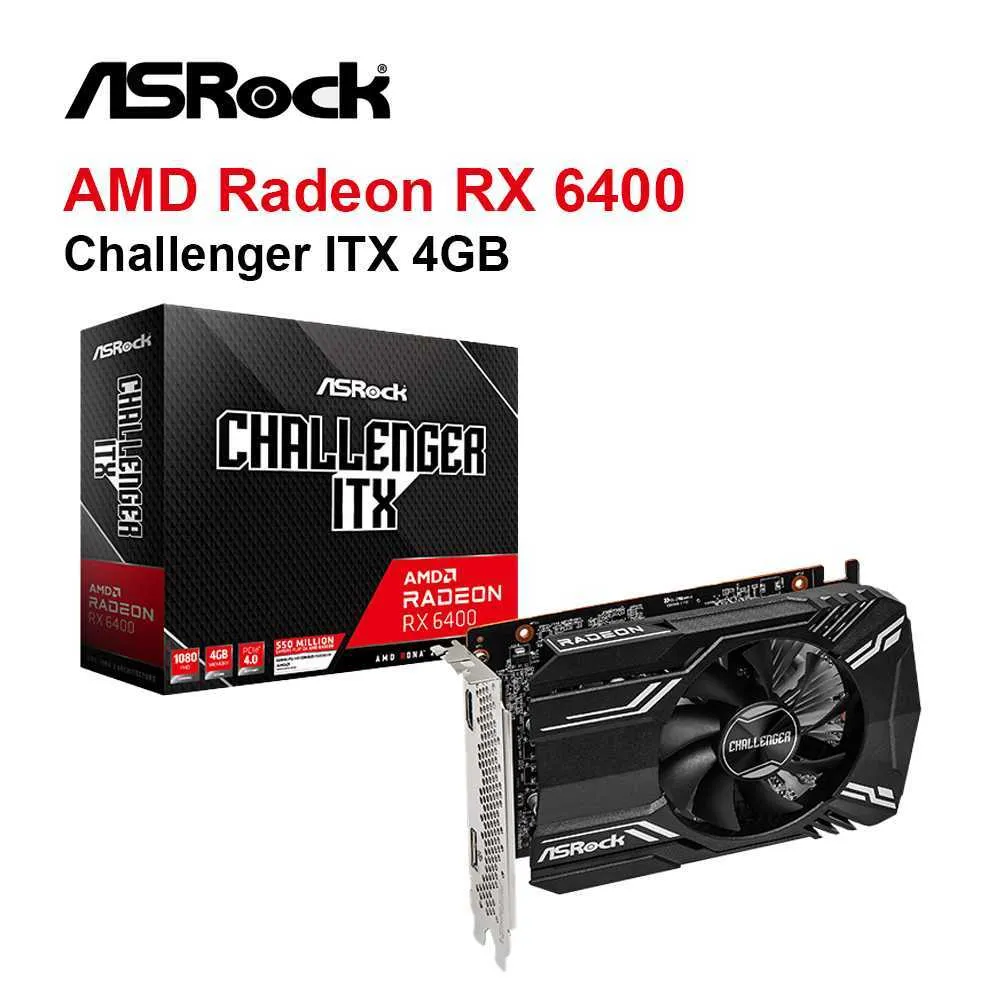 ASROCK New Radeon RX 6400 RX6400 4GB GDDR6 64 Bit Video Cards AMD