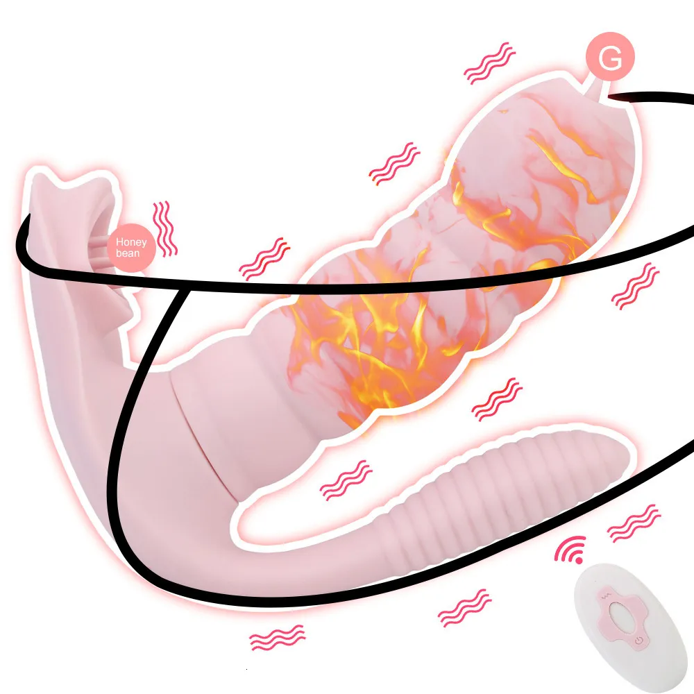 Anal Spielzeug 3 IN 1 Höschen Vibrator Für Frauen Klitoris l Leckt Erhitzt Dildos Anal Plug Weibliche Masturbator_voghion.com