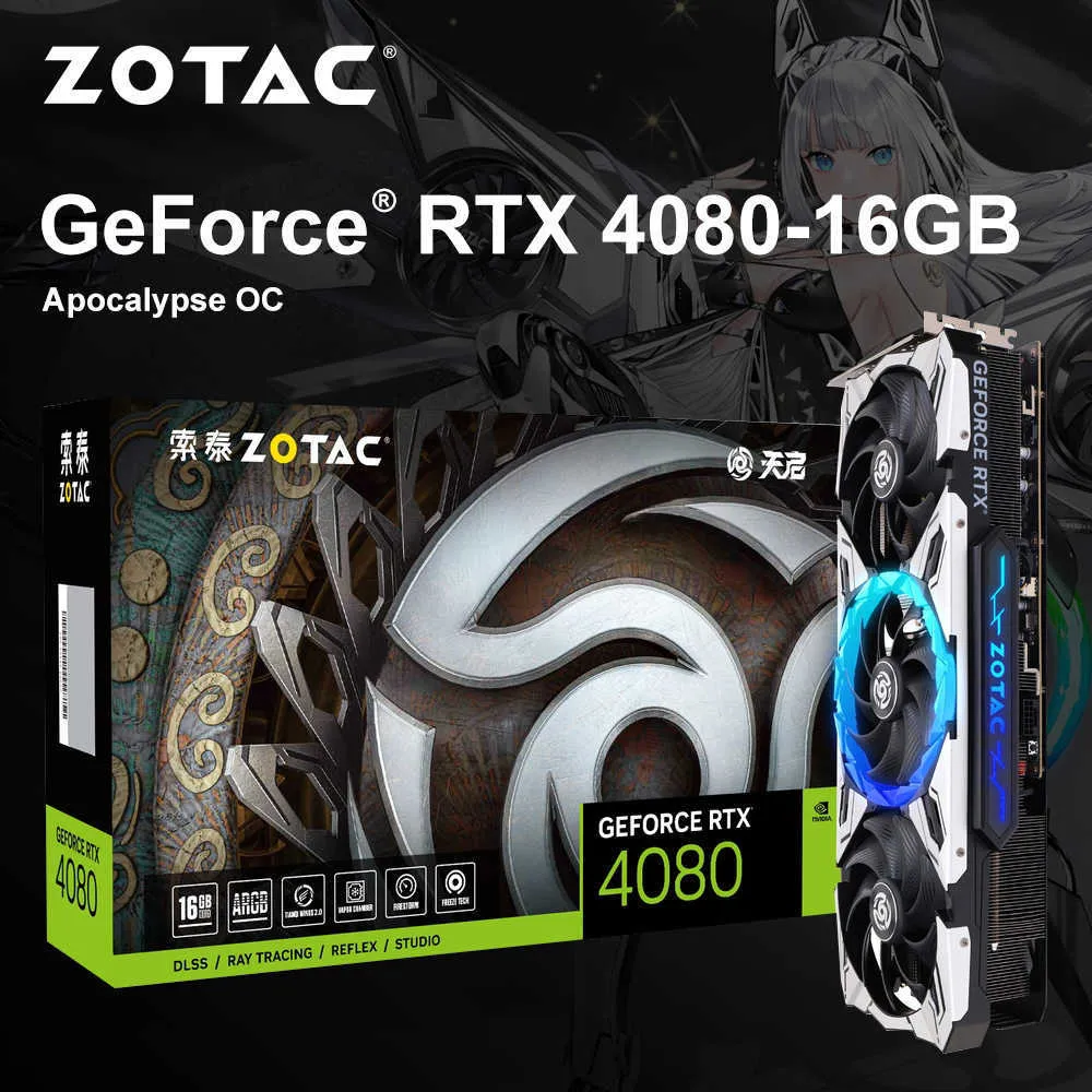 ZOTAC Nueva Tarjeta Gráfica RTX 4080 LHR GDDR6X 16GB NVIDIA GPU