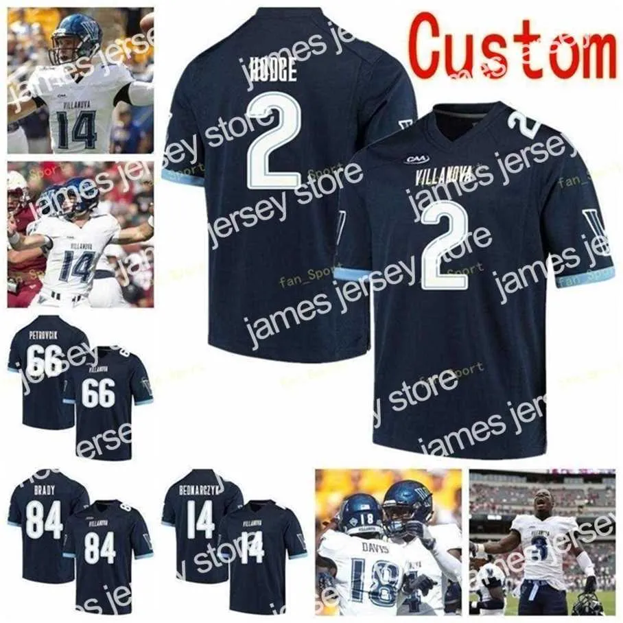 American College Football Wear Thr NCAA College Jerseys Villanova Wildcats 2 Changa Hodge 20 Matt Gudzak 25 Aaron Forbes 10 Dez Boykin 12 Daniel Smith Custom Football