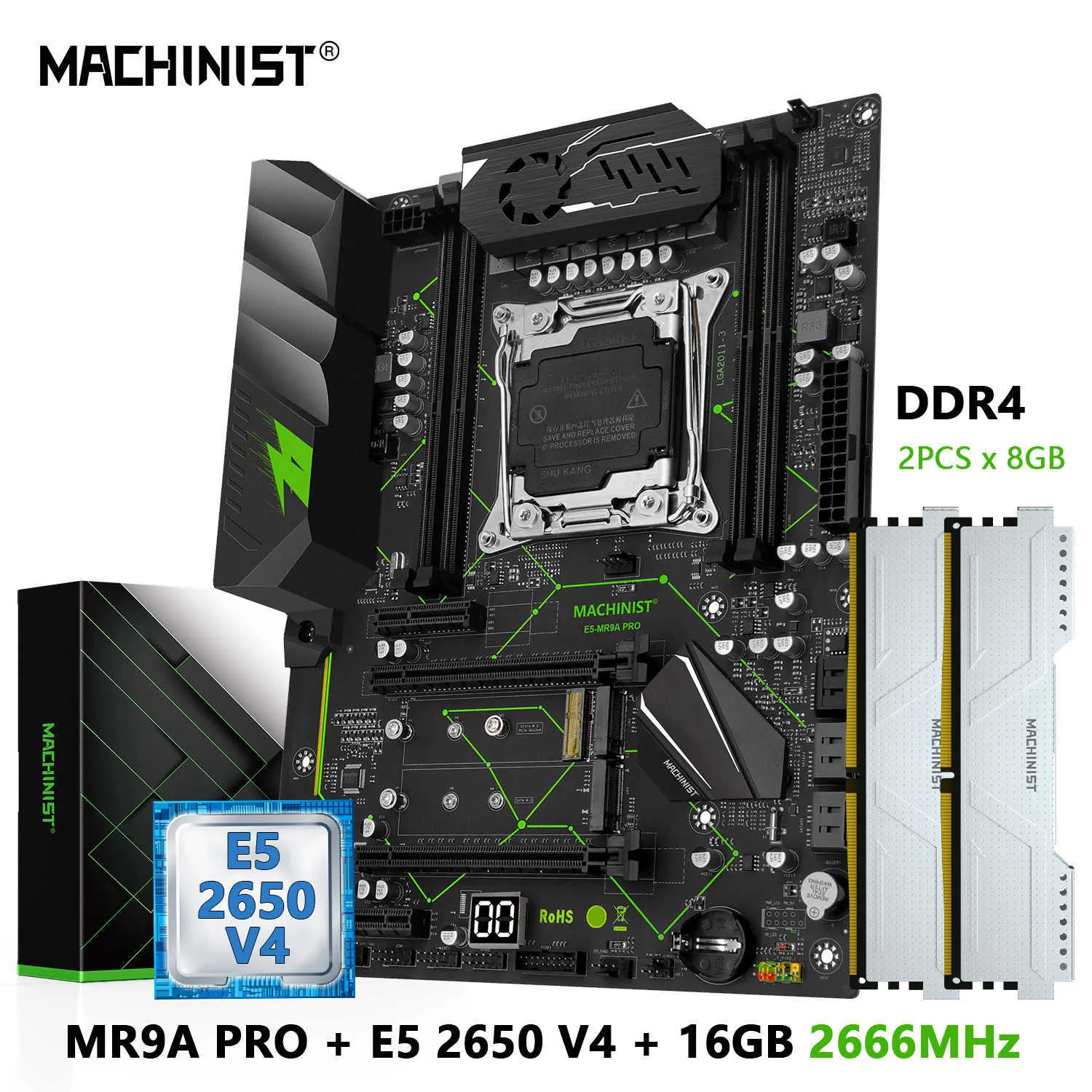MACHINIST E5 MR9A PRO Motherboard Combo LGA 2011 Kit Xeon E5 2650 V4 ...