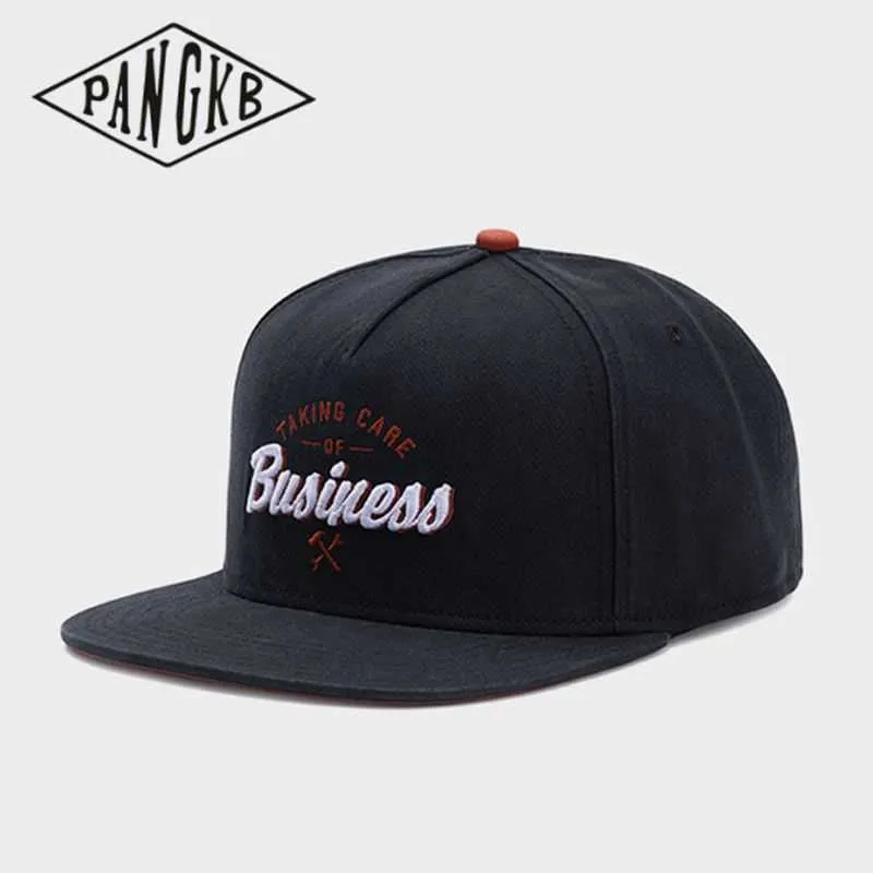 Snapbacks Pangkb Brand Care Cap Black Brown Hip Hop Snapback Hat dla mężczyzn Kobiety dla dorosłych na świeżym powietrzu Casual Sports Sun Cap 0105
