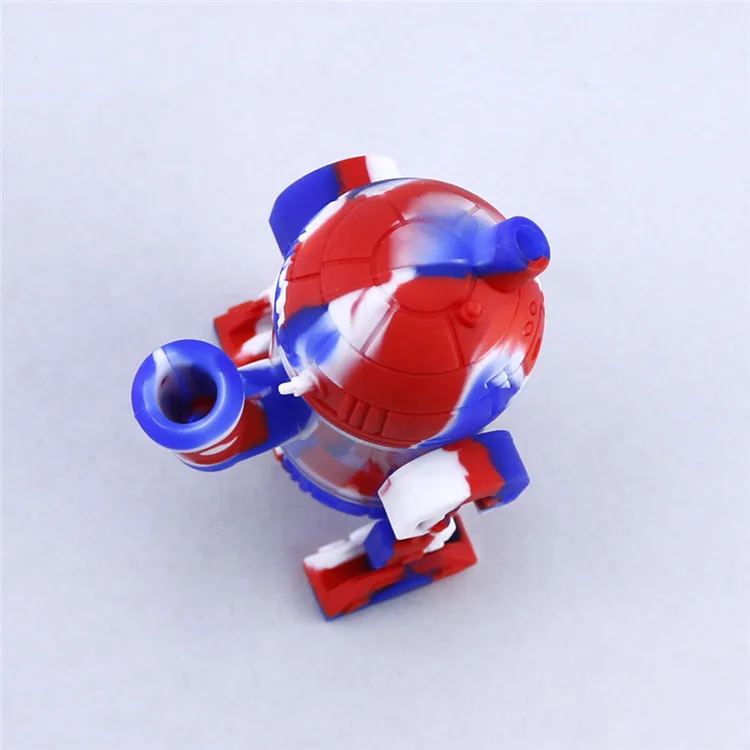 ROBOT BONG SILICONE TUBO DE MAÇÃO R2D2 Design inquebrável acrílico Bubbler água Bongone Dab Pot de fumante