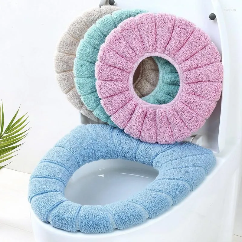 Toilet Seat Covers 1PC Washable Bathroom Seats Closestool Soft Winter Warmer Mat Pad Cushion O-shape Bidet