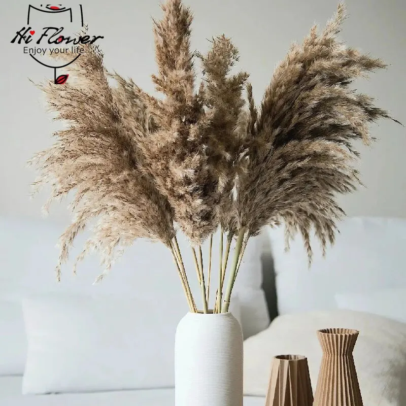 Objets décoratifs Figurines 30pcs Fleur séchée Nature Fluffy Pampa Herbe pour la décoration de fête de mariage Bunny Rabbit Tail Roseaux Home Decor 230104