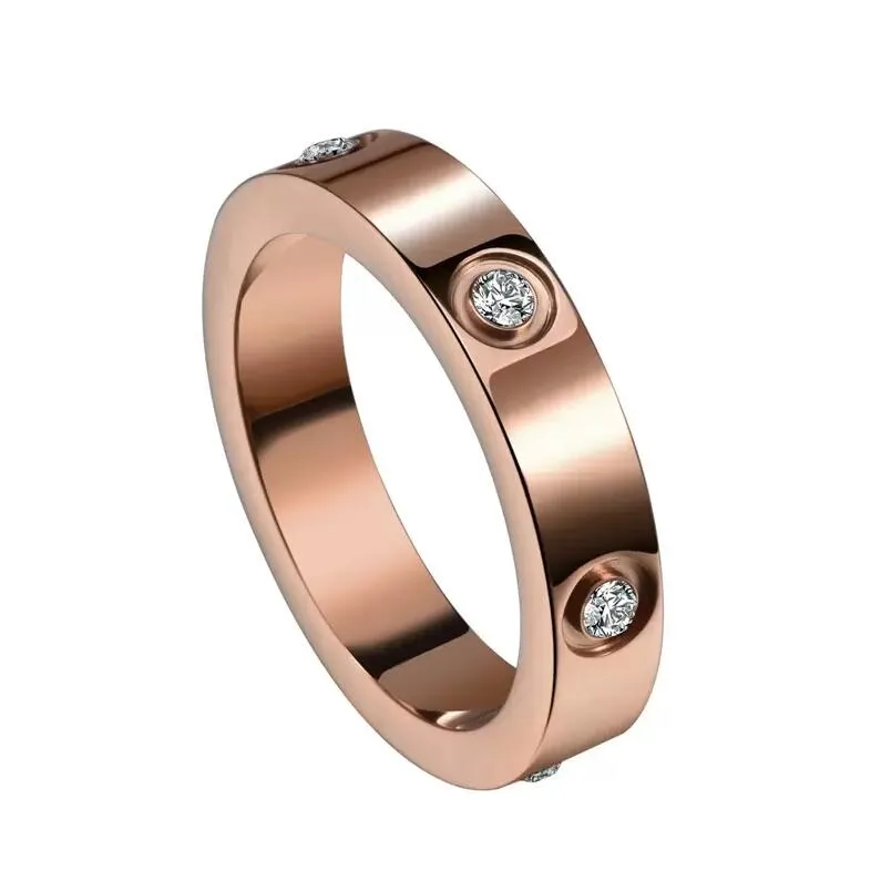 6 Diamentowy Pierścień Pierścień Tytanium Stael Miłosny Zespół Pierścień Mężczyźni i pierścienie dla kobiet biżuteria Para Prezenty Rozmiar 5-11269J