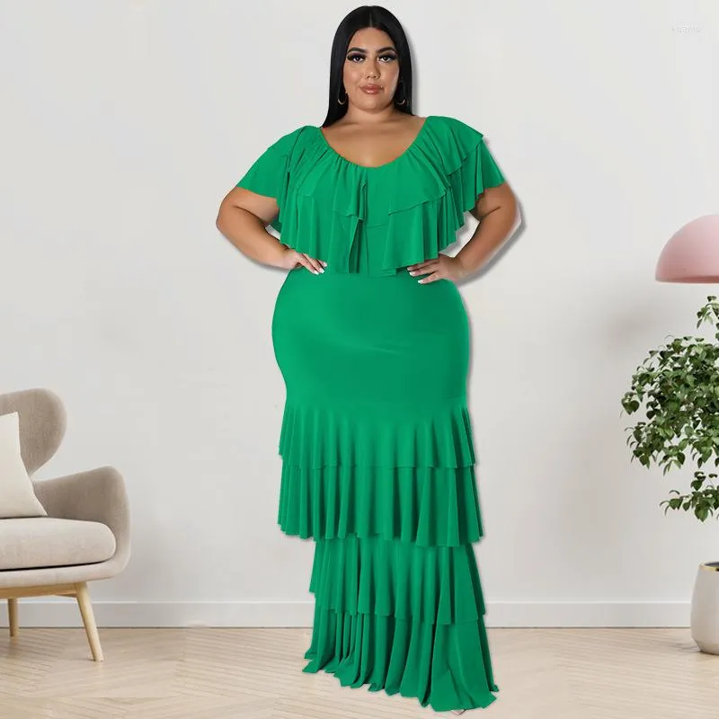 Plus size jurken vrouwen feest stok stevige elegante dame mode avondjurken 2023 zomer vrouwelijke outfits groothandel