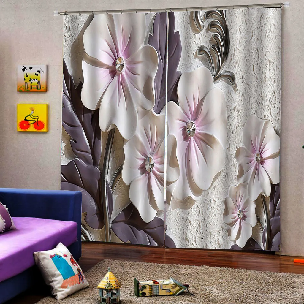 2 Panels Digital Curtains, Surface Midnight View Dreamy Mystic Picture Print, Living Room Bedroom Window