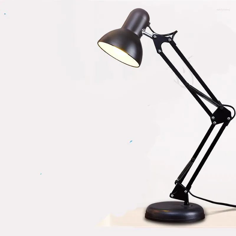 Lampade da tavolo Homhi Stile industriale americano Lampada da lettura nera Decorazione Scrivanie per ufficio Accessori Sala da studio Luce a led HDL-003