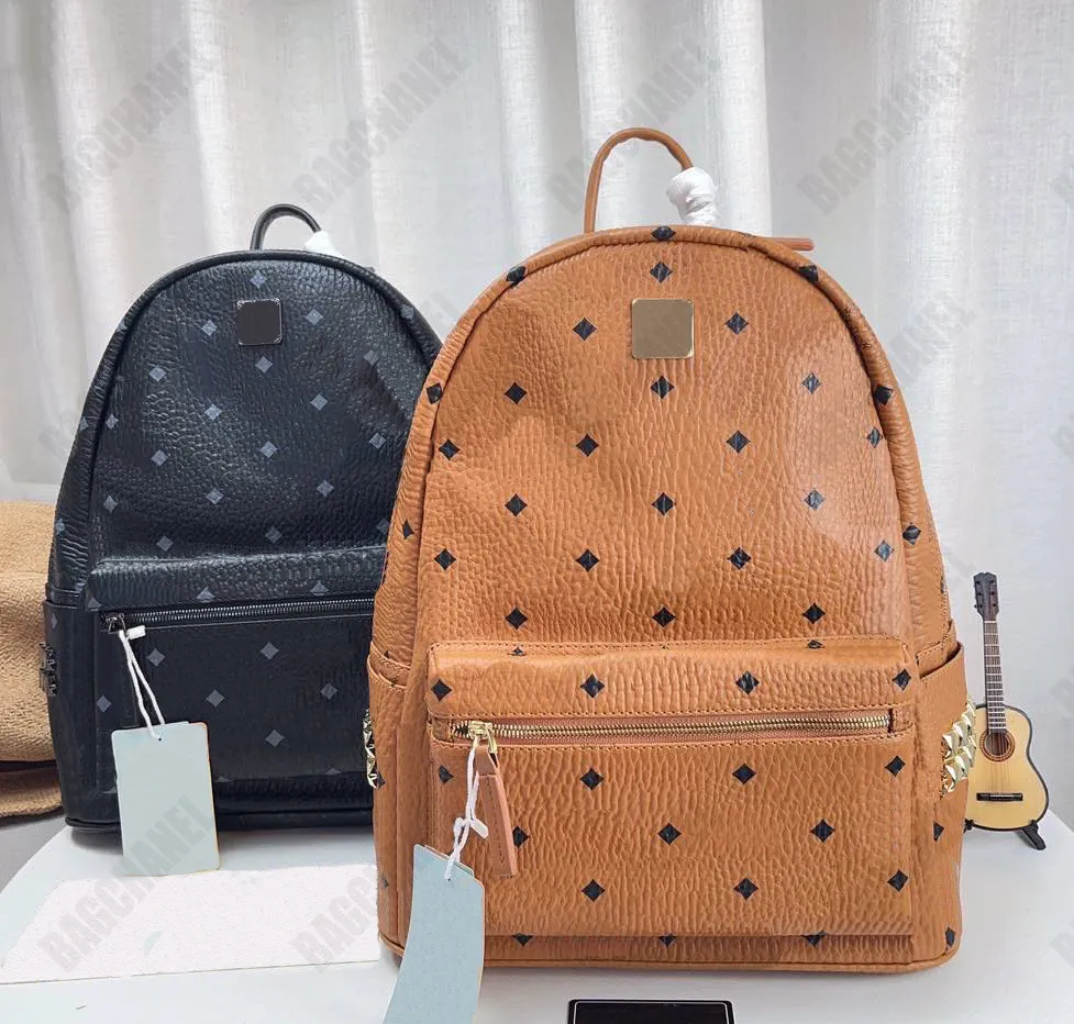 حقائب ظهر فاخرة من مصممي حقائب سفر نسائية 3 مقاسات 5A Top Classic Letter Backpack Black Brown Student Bag