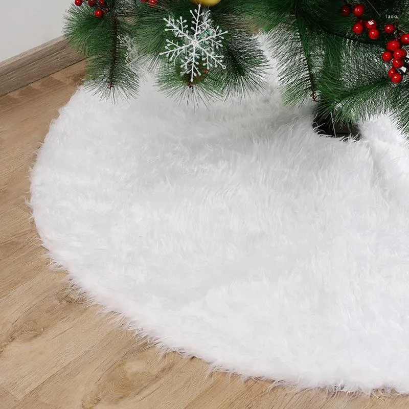 Рождественские украшения белые юбки снежинки плюшевая искусственная мех для рождественского года украшения.