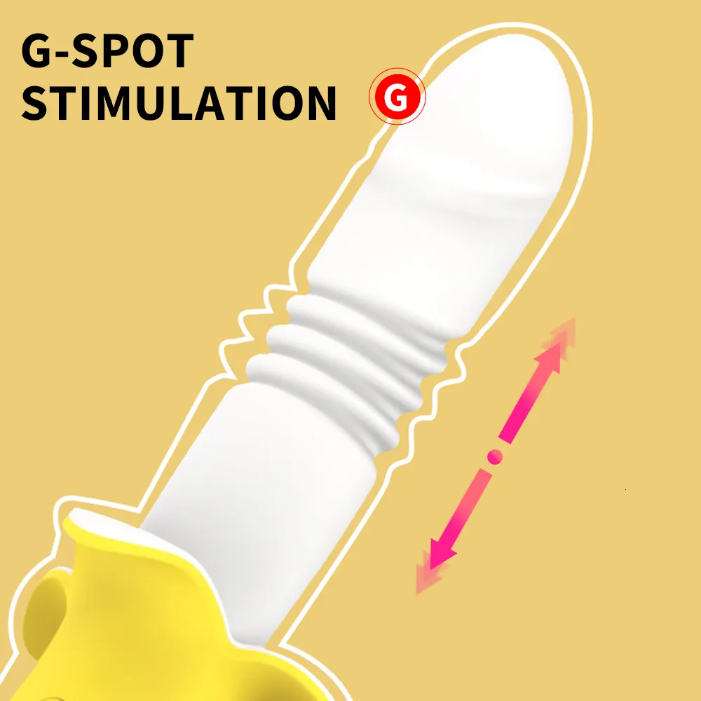 Banana Vibrator Telescopic Silicone Dildo And Clitoral Stimulator_voghion.com
