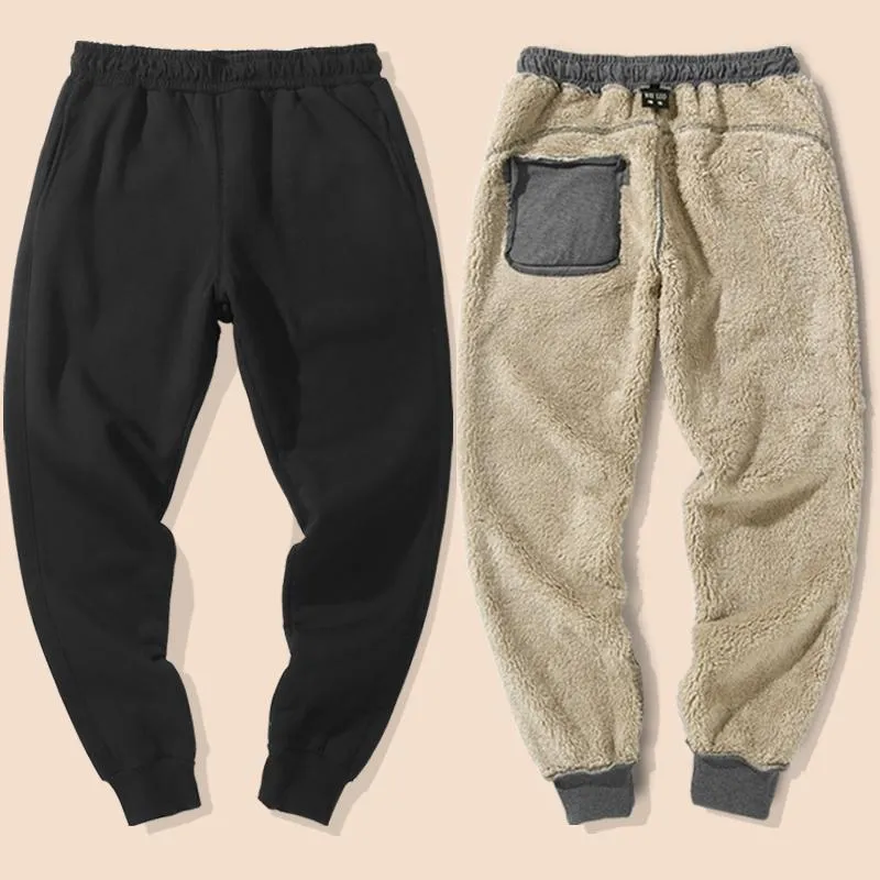 Herrbyxor män kläder streetwear sport joggar svettbyxor tungvikt fleece kashmir vinter 2023 förtjockning