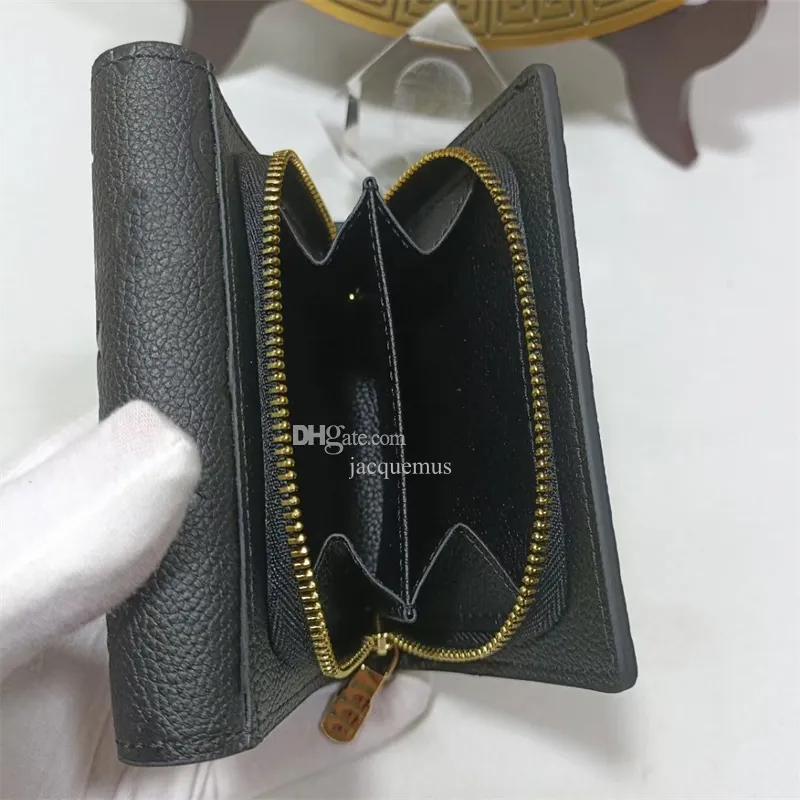 5A diseñador para mujer Metis billetera compacta carteras cortas titular de la tarjeta de moda monedero de impresión de flores Cierre a presión M7hM # 2286