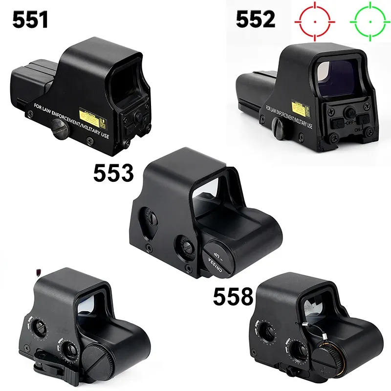 Red Green Dot proiezione olografica Mirino Caccia Reflex Sight Tattico Collimatore Ottico 551 552 553 558 modello