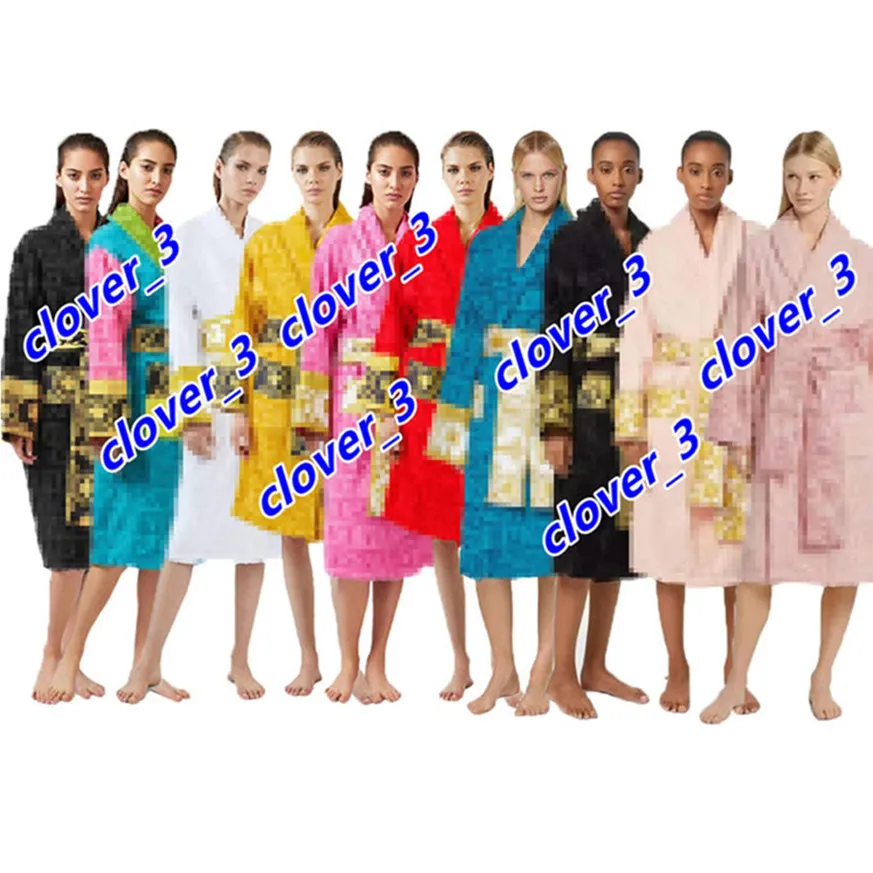 Women Men Diseñador Relojes de ropa Marca de ropa de dormir Bademantel Luxury Classic 100% algodón Batrobe Men Kimono Warm Home Wear Blatbrobes K1739