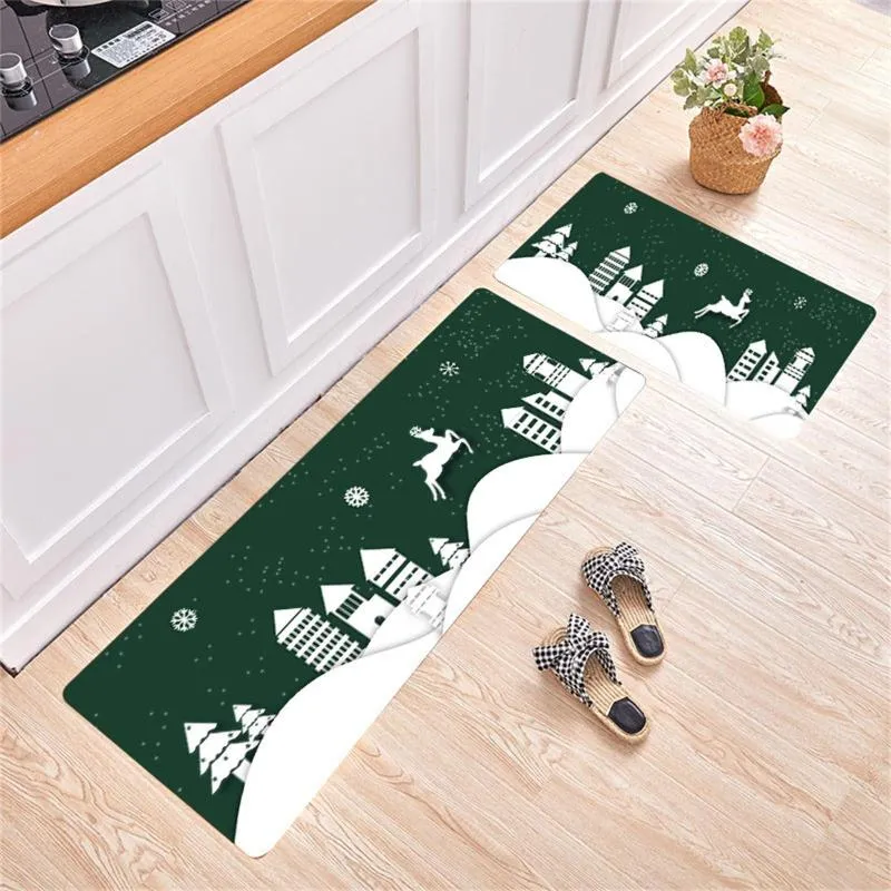 Carpets Blankets Throws Plush 2 Piece Non Slip Kitchen Mat Runner Rug Set Doormat Merry Christmas Snowman Door Mats Rubber Worm Blanket