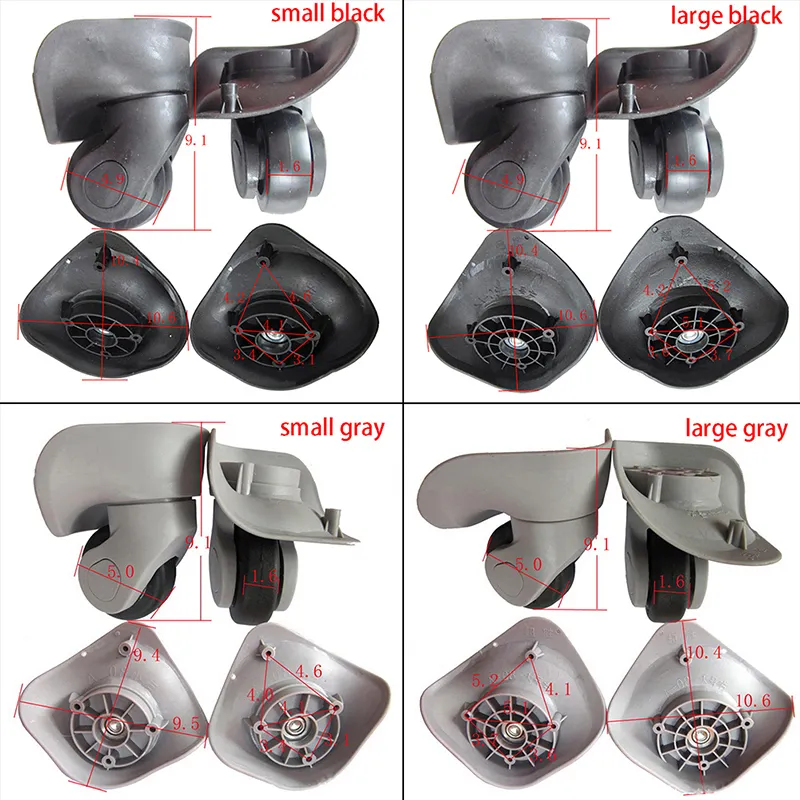 1 Pair DIY Suitcase Luggage Replacement Casters Swivel Mute Dual Roller Wheels for Travelling Bag Travel Suitcase