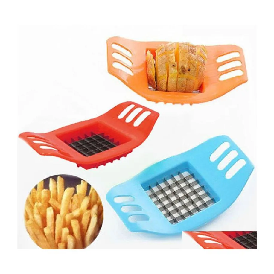 Fruitgroentegereedschap roestvrijstalen aardappelsnijder Fritelijke fry snijders plastic slicer chopper keuken kookgereedschap chip dbc druppel d dho9q