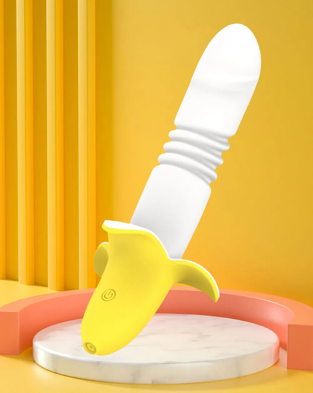 Banana Vibrator Telescopic Silicone Dildo And Clitoral Stimulator_voghion.com
