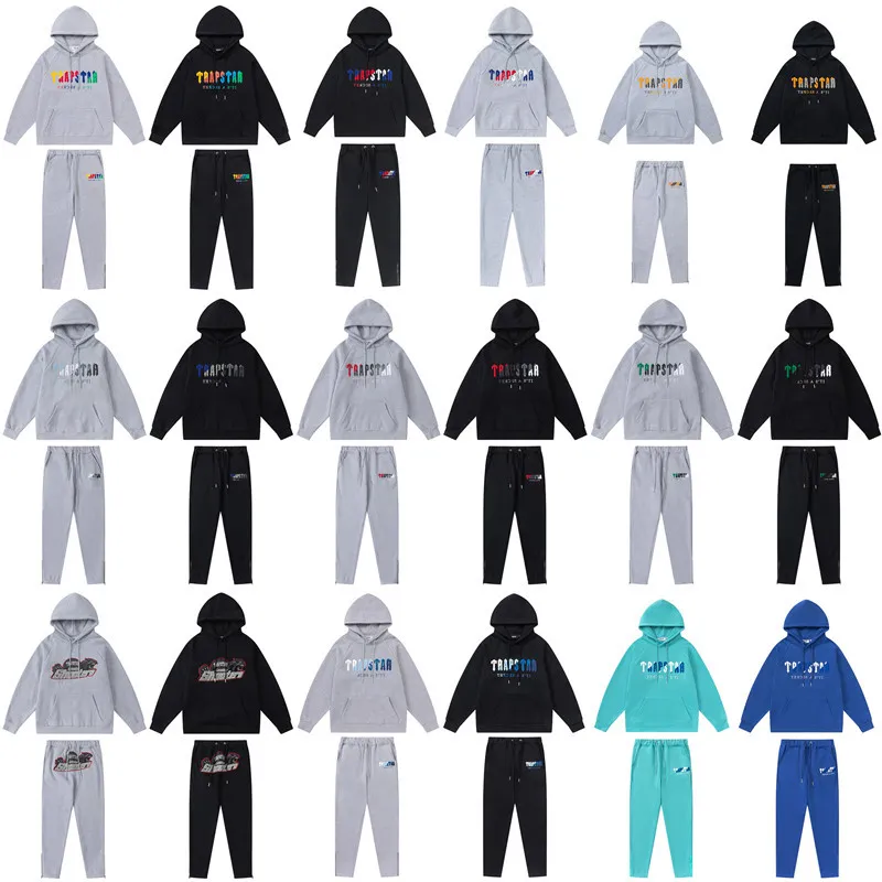 Trapstar Rainbow Hoodie Embroidered Sports Tracksuit For Men And Women Zippered Trousers XL From