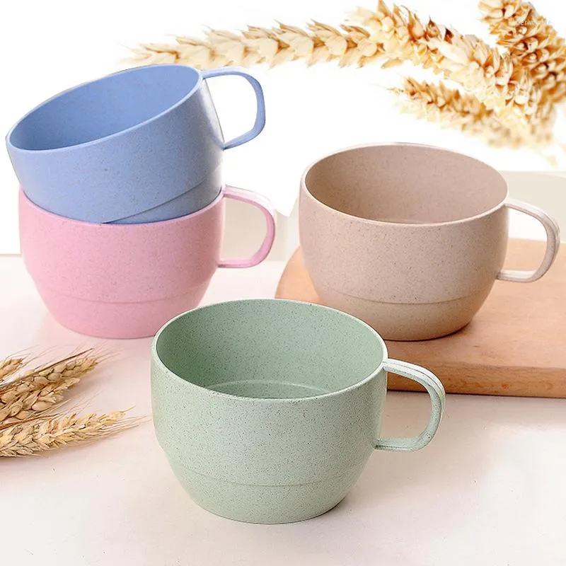 Tazze Tazza da caffè per ufficio Tazze per collutorio ecologico Paglia di grano Accessori per la cucina Bicchiere da tè al latte La destra