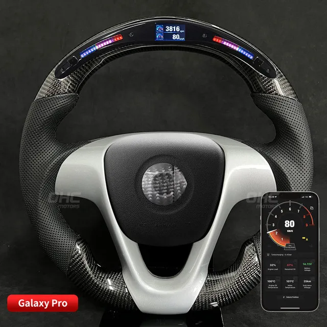 KUNGKIC Autocollant Fibre Carbone Volant Mercedes Benz Smart 453 Fortwo Forfour 2016-2021 - Marquage Central