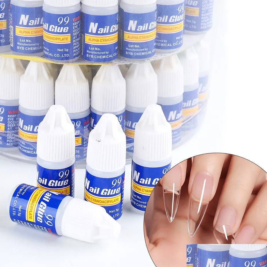 Nail Glue 100pcsbyb Bond Nails False Acrylic Rhinestone Tips Overhead Repair Gel Manicure Tools NL1856 Drop Droviour Health Beauty Ar Dhluy