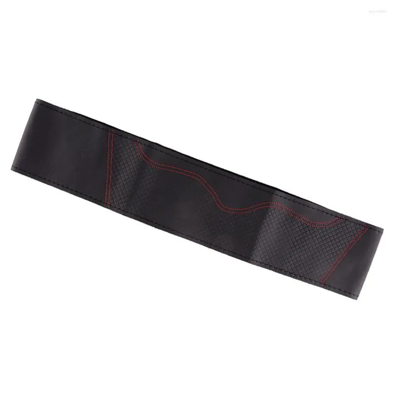 Coprine del volante da 38 cm da 15 pollici Copertura di vacca in macchina universale Copertura anti-slittamento Black Black con linea rossa